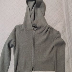 Grey Arden Cropped Zip Up